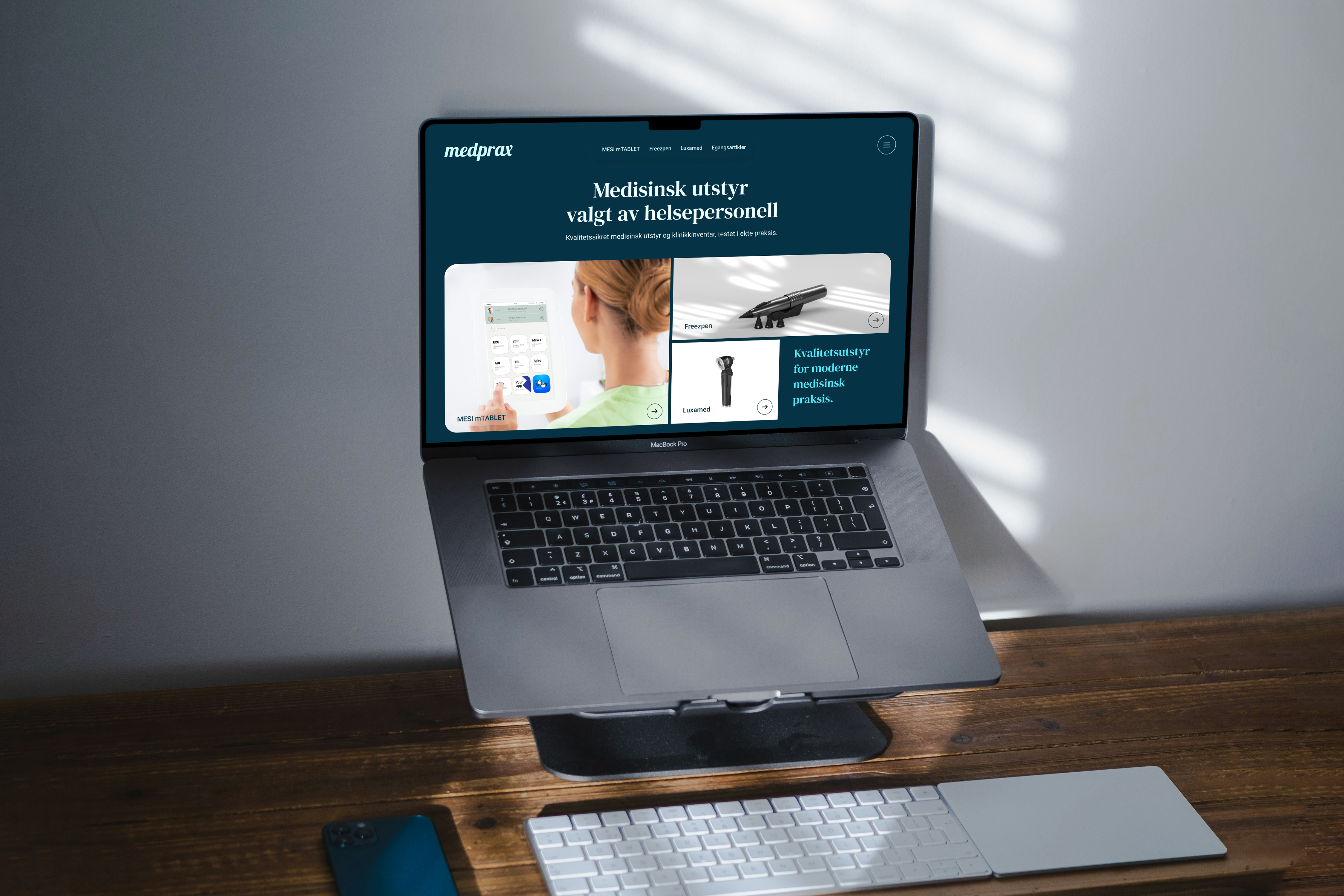 Medprax nettsted på MacBook Pro